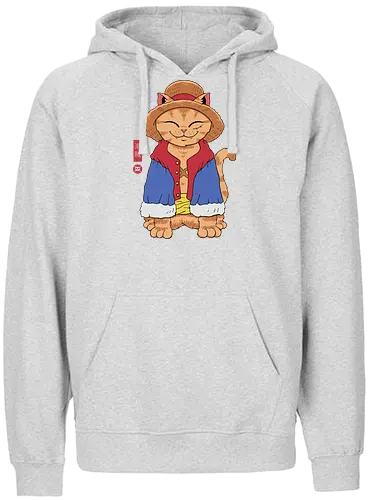 Straw Hat Cat - Strohhut, katze, cat, anime, manga - Fairtrade Hoodie