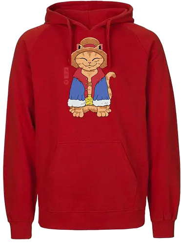 Straw Hat Cat - Strohhut, katze, cat, anime, manga - Fairtrade Hoodie