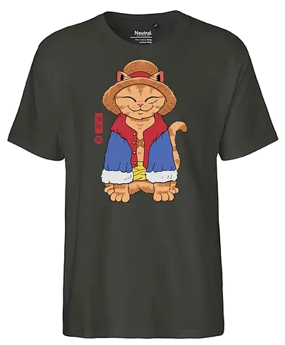 Straw Hat Cat - Strohhut, katze, cat, anime, manga - Fairtrade T-Shirt