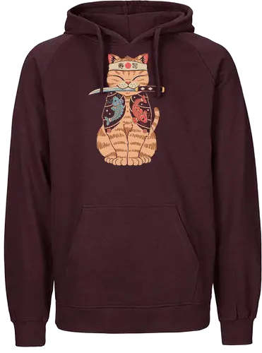 Catana II - cat, katze, katana, japan - Fairtrade Hoodie