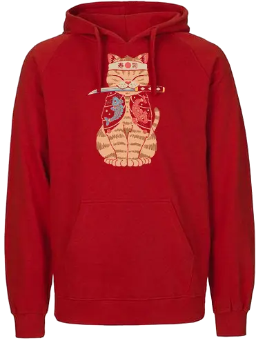 Catana II - cat, katze, katana, japan - Fairtrade Hoodie