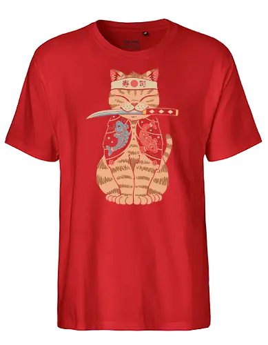 Catana II - cat, katze, katana, japan - Fairtrade T-Shirt