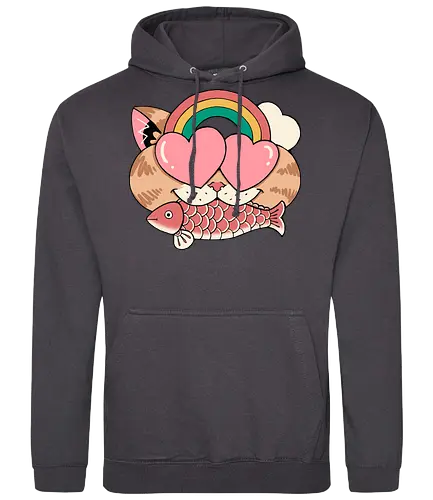 Whimsical Whiskers I - cat, katze, regenbogen, rainbow - Standard Hoodie