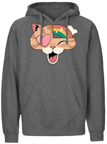 Whimsical Whiskers II - cat, katze, regenbogen - Fairtrade Hoodie