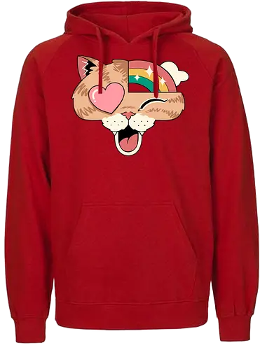 Whimsical Whiskers II - cat, katze, regenbogen - Fairtrade Hoodie