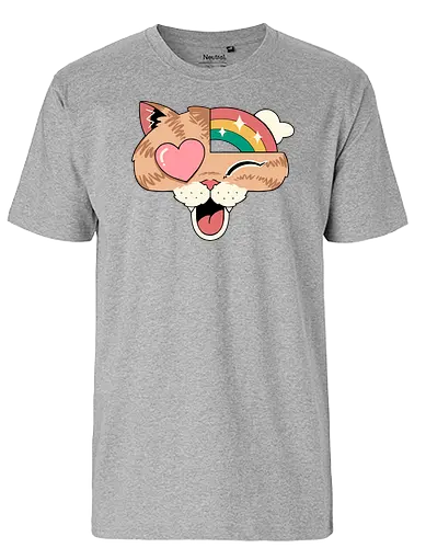 Whimsical Whiskers II - cat, katze, regenbogen - Fairtrade T-Shirt