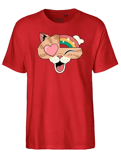 Whimsical Whiskers II - cat, katze, regenbogen - Fairtrade T-Shirt