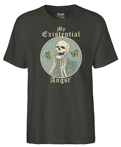 Existential Angst - angst, skeleton, skelett - Fairtrade T-Shirt