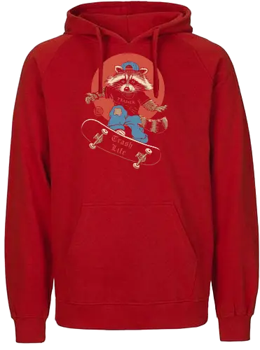 Trasher on Skates - raccoon, trash, waschbär, skaten - Fairtrade Hoodie
