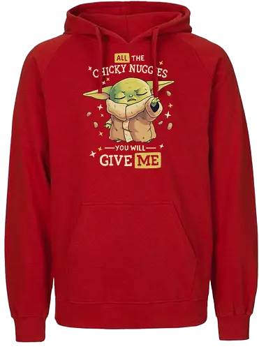 Chicky Nuggies Force Master - space opera, scifi, alien, baby, child, Chicken nuggets - Fairtrade Hoodie