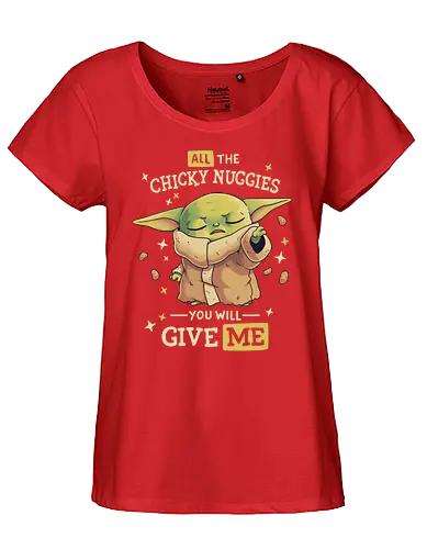 Chicky Nuggies Force Master - space opera, scifi, alien, baby, child, Chicken nuggets - Fairtrade Girl Shirt