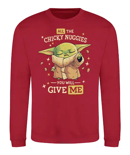 Chicky Nuggies Force Master - space opera, scifi, alien, baby, child, Chicken nuggets - Sweatshirt