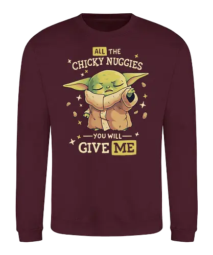 Chicky Nuggies Force Master - space opera, scifi, alien, baby, child, Chicken nuggets - Sweatshirt
