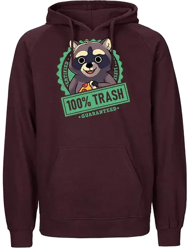 100% Trash Panda Raccoon - trash, raccoon, waschbär, müll - Fairtrade Hoodie
