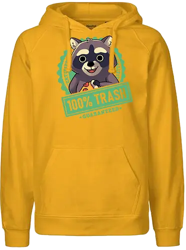100% Trash Panda Raccoon - trash, raccoon, waschbär, müll - Fairtrade Hoodie