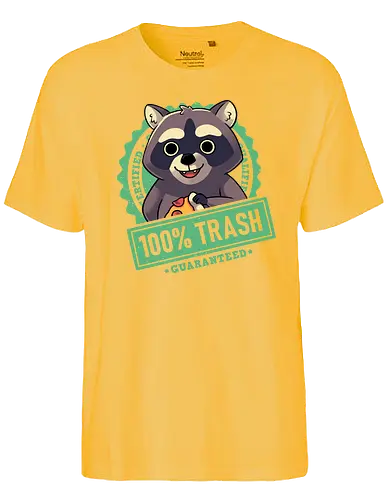 100% Trash Panda Raccoon - trash, raccoon, waschbär, müll - Fairtrade T-Shirt