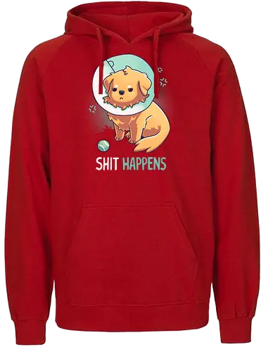 Shit Happens - Golden Retriever Dog - shit happens, cone, cone of shame, dog, Retriever, hund, cute - Fairtrade Hoodie