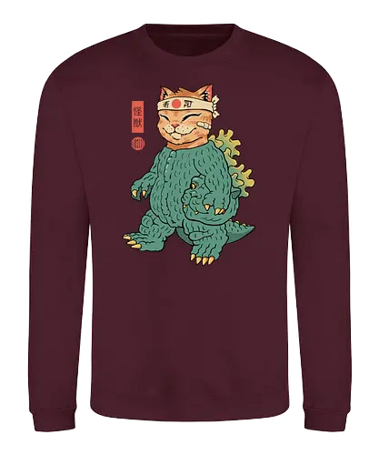 Unmasked Kaiju Meowster - cat, katze, kaiju, monster - Sweatshirt