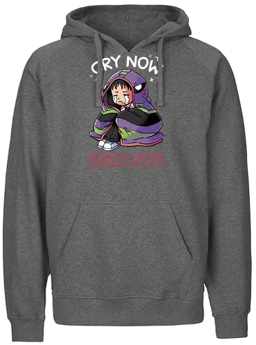 Cry Now, Robot Later - Shinji, NGE, evangelion, eva01, anime - Fairtrade Hoodie