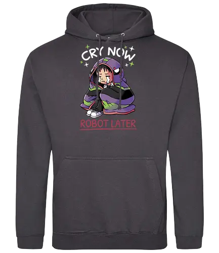 Cry Now, Robot Later - Shinji, NGE, evangelion, eva01, anime - Standard Hoodie