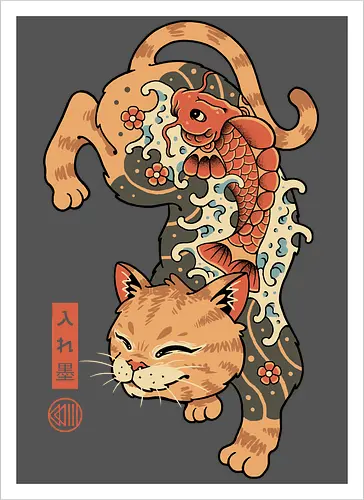 Koi Fish Cat Irezumi