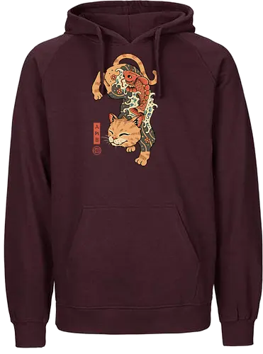 Koi Fish Cat Irezumi - irezumi, cat, katze, tattoo - Fairtrade Hoodie