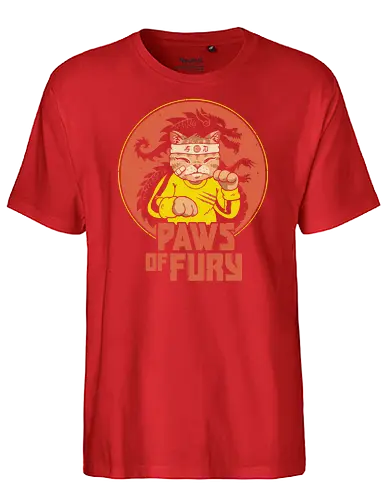 Paws of Fury - karate, cat, katze, Fury - Fairtrade T-Shirt