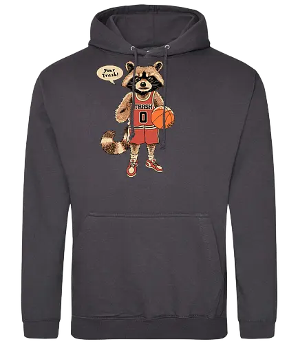 Trash Baller - trash, raccoon, Basketball, waschbär - Standard Hoodie