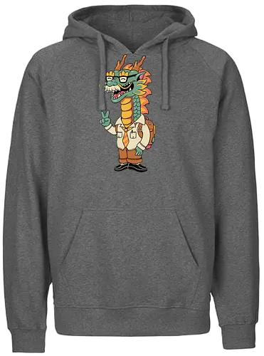 Green Dragon - dragon, drache, yr of dragon, lunar new yr - Fairtrade Hoodie