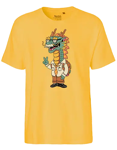 Green Dragon - dragon, drache, yr of dragon, lunar new yr - Fairtrade T-Shirt
