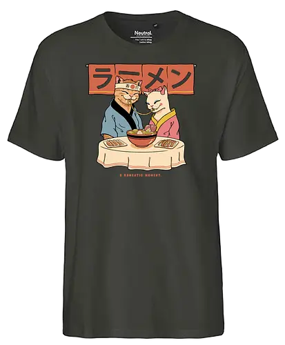 A Ramentic Moment - love, ramen, romantic, cat, katze, valentiConsole - Fairtrade T-Shirt