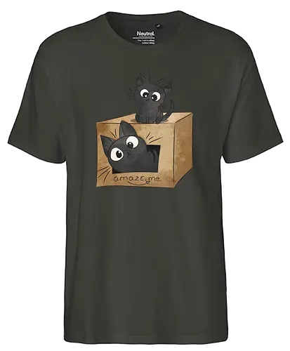 Amaze_me - katze, cat, neko, karton, meme, box, online shop, shopping - Fairtrade T-Shirt