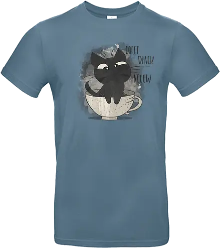 Coffee! Black! Now! - cat, katze, neko, coffee, kaffee, fun, cute, niedlich - Standard T-Shirt