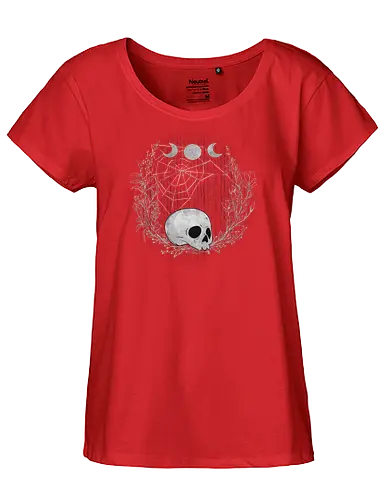 Skull love - skull, gothic, moon, blackmoon - Fairtrade Girl Shirt