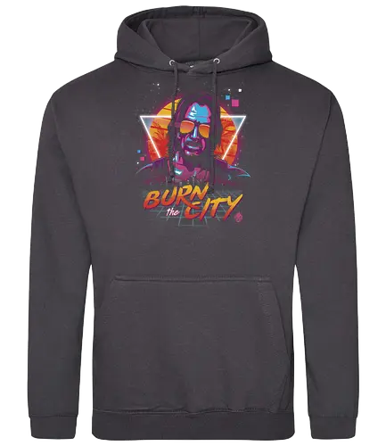 Burn the City - punk, gaming, sci fi, cyber, rpg, rollenspiel, meme, knu - Standard Hoodie