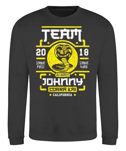 Team Johnny - cobra kai, tv, Johnny san, karate, serie, Dojo, Strike first, Strike hard - Sweatshirt