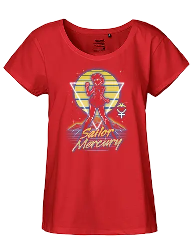 Retro Mercury Guardian - sailor, moon, merkur, Magical Girl, anime - Fairtrade Girl Shirt