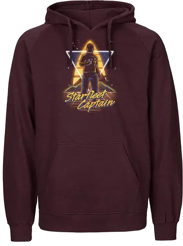 Retro Starfleet Captain - star, scifi, space, captain - Fairtrade Hoodie