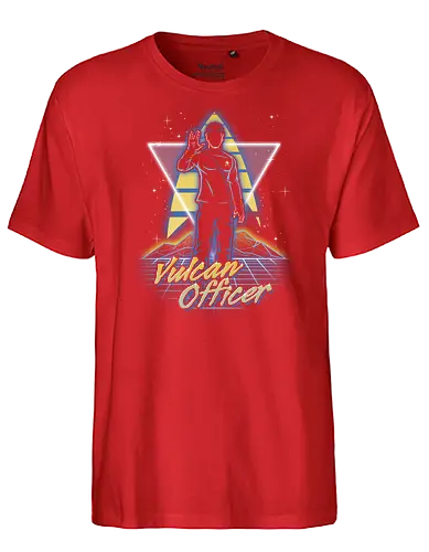 Retro Vulcan Officer - star, space, scifi, live long - Fairtrade T-Shirt