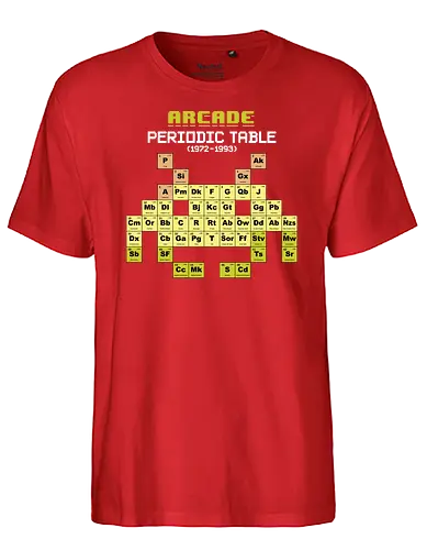 Arcade Periodic Table - gaming, invader, space, periodic table - Fairtrade T-Shirt