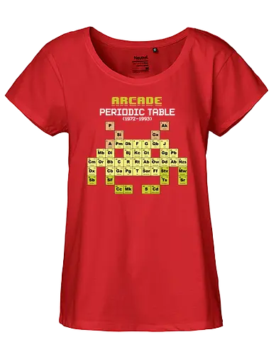 Arcade Periodic Table - gaming, invader, space, periodic table - Fairtrade Girl Shirt