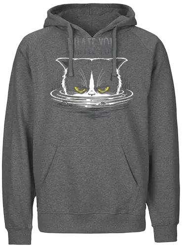 I Hate You - cat, grumpy cat, fun, katze, neko, bath, bathing cat, katze baden - Fairtrade Hoodie