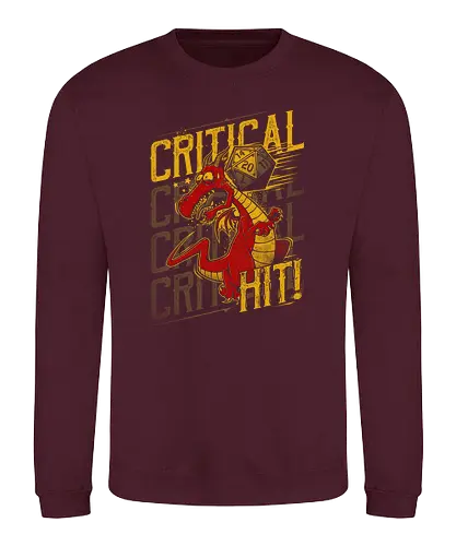 Super Critical Hit - rpg, roleplay, pen and paper, pnp, dice, würfel, critical, hit, w20, d20, dragon, slayer - Sweatshirt