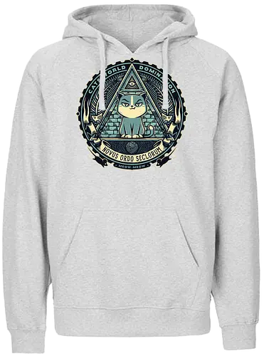 Illumeownati - illuminati, katze, verschwörung, geheimbund, weltherrschaft, cat - Fairtrade Hoodie