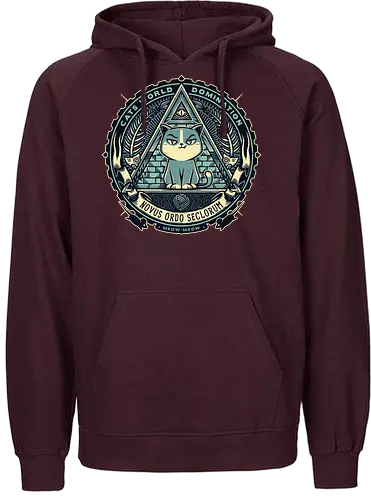 Illumeownati - illuminati, katze, verschwörung, geheimbund, weltherrschaft, cat - Fairtrade Hoodie