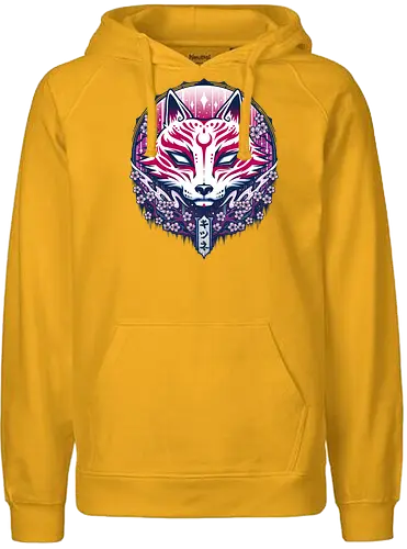 Kitsune - japan, kitsune, Fox spirit, fox, fuchs, geist - Fairtrade Hoodie