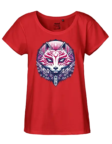 Kitsune - japan, kitsune, Fox spirit, fox, fuchs, geist - Fairtrade Girl Shirt