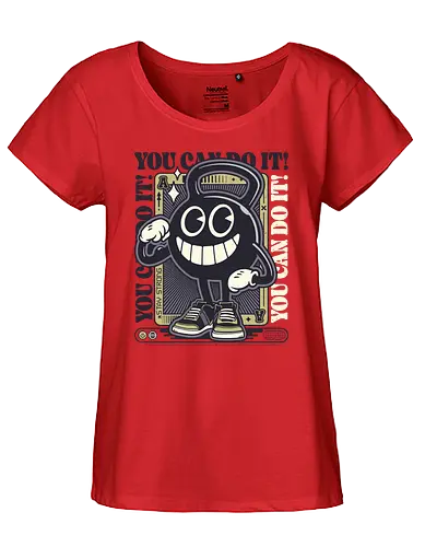 Stay Strong - Fitness Motivation Cartoon - gym, You can do it, motivation, fitness - Fairtrade Girl Shirt
