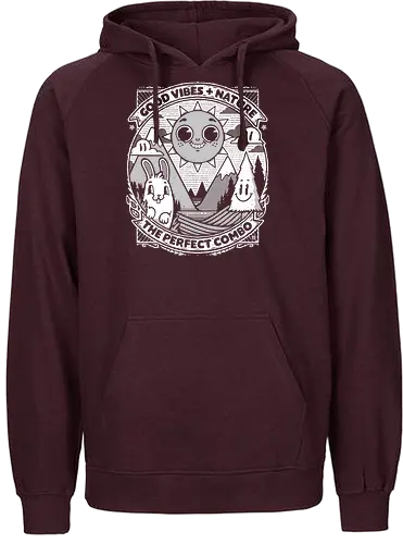 Good Vibes Nature - retro, vibe, nature, hiking - Fairtrade Hoodie