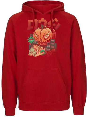 The Killer Pumpkin - halloween, ilustrata, jack-o-lantern, kaiju, pumpkin - Fairtrade Hoodie